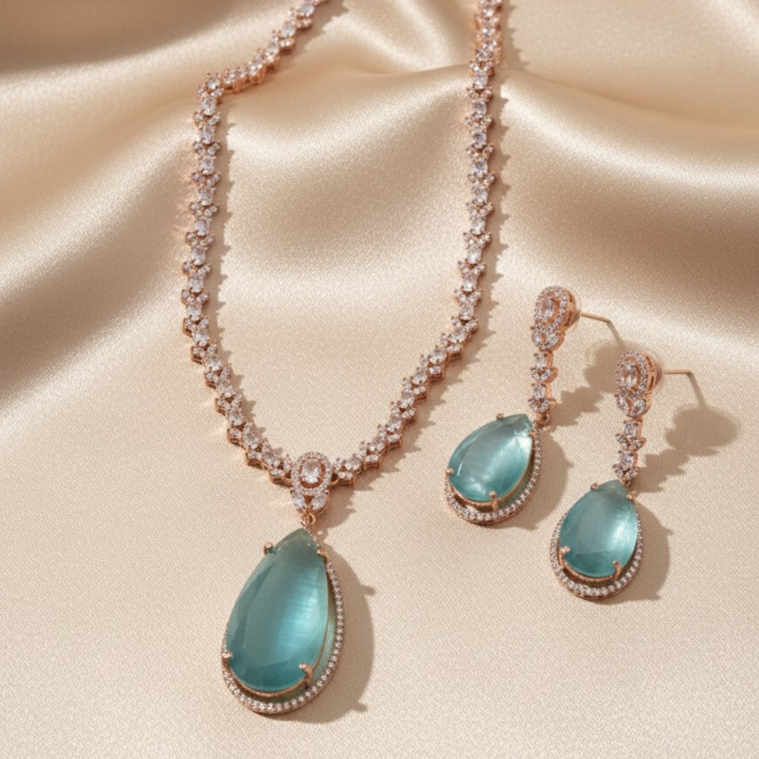 Elegant Zircon Teardrop Necklace